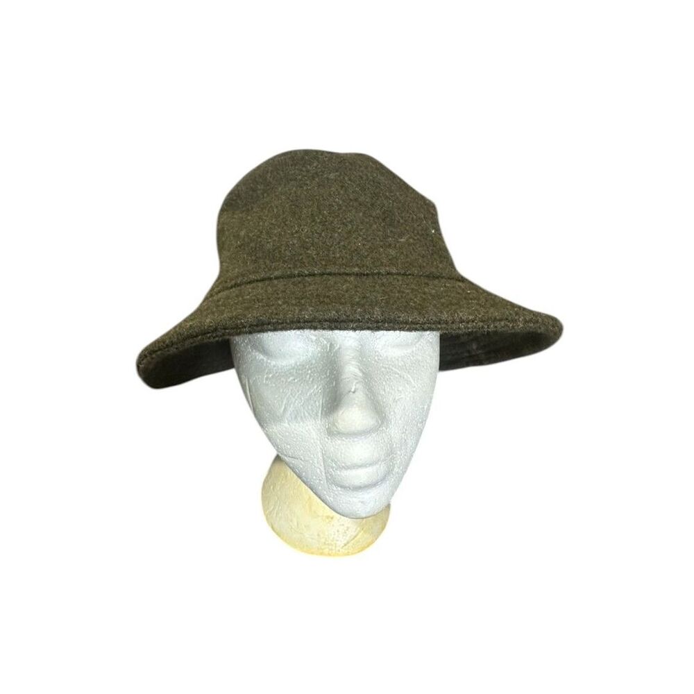 C.C. Filson 100% Virgin Wool Bucket Hat Sz Large Dark Forest Green Made in USA